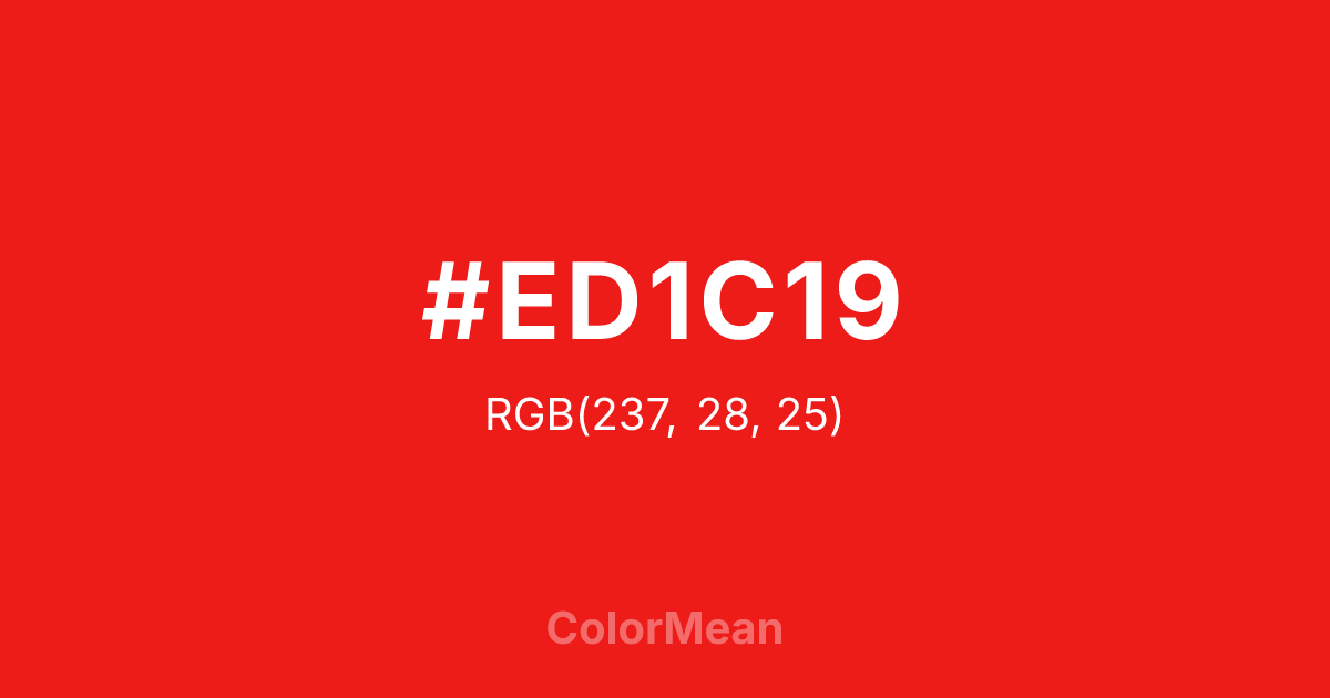 #ED1C19 color swatch