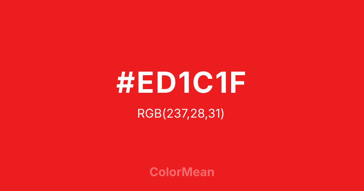 #ED1C1F color swatch