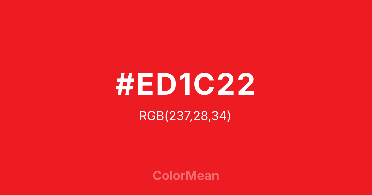 #ED1C22 color swatch
