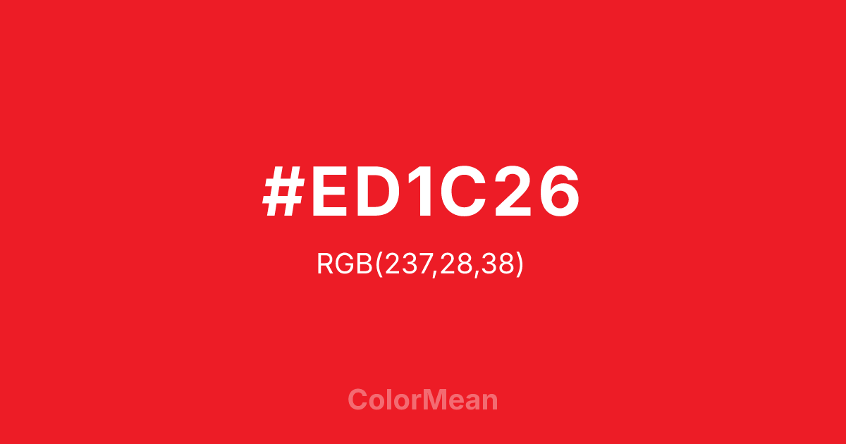 #ED1C26 color swatch