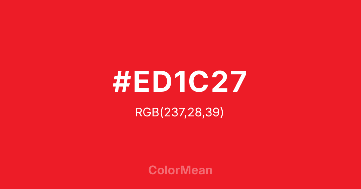 #ED1C27 color swatch