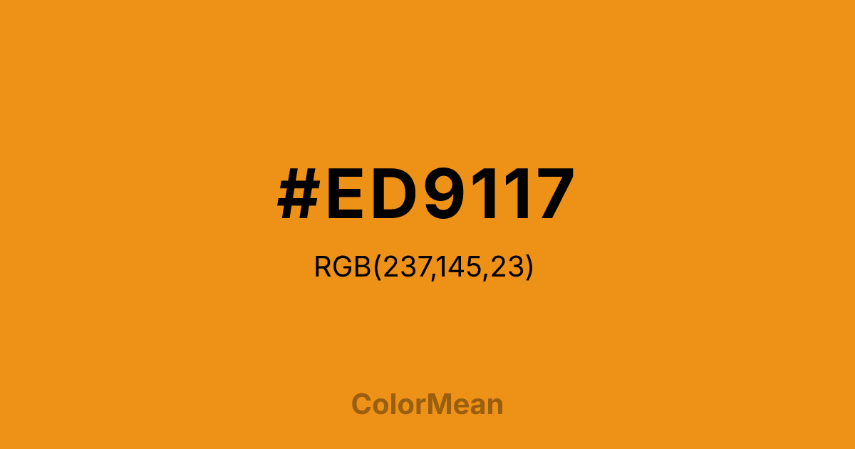 #ED9117 color swatch