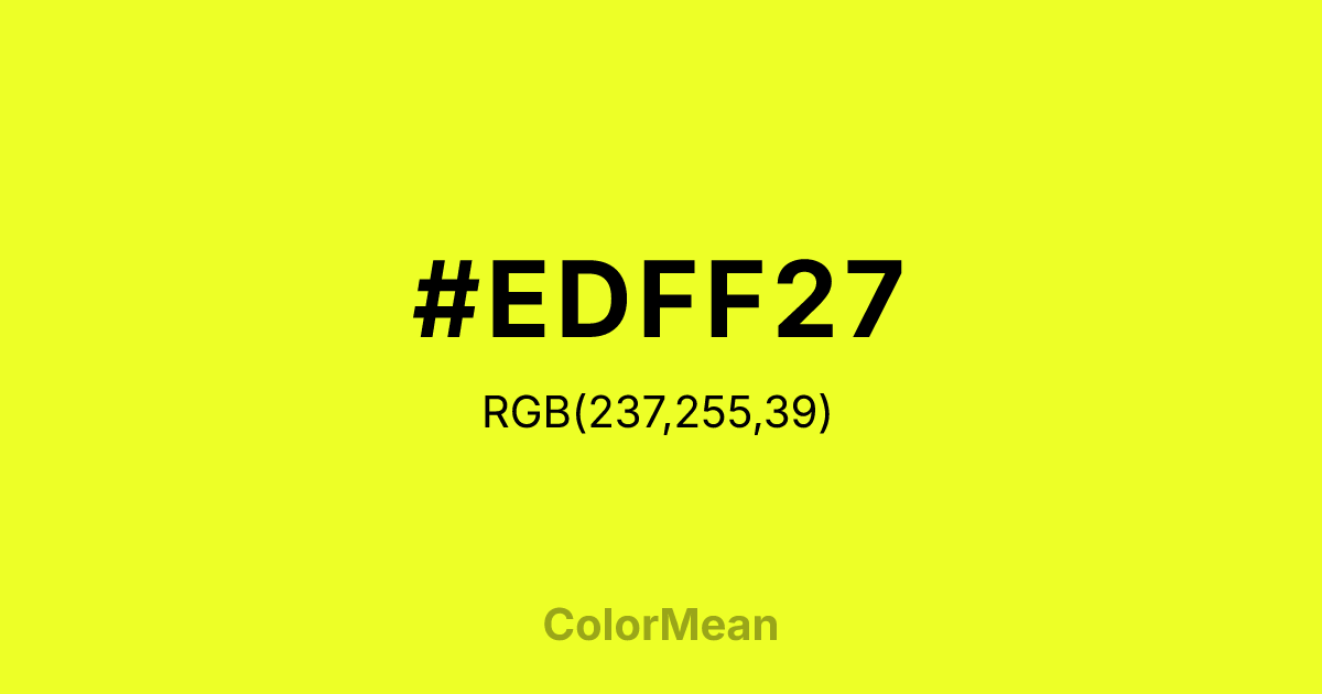#EDFF27 color swatch