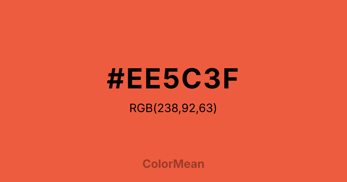 #EE5C3F color swatch