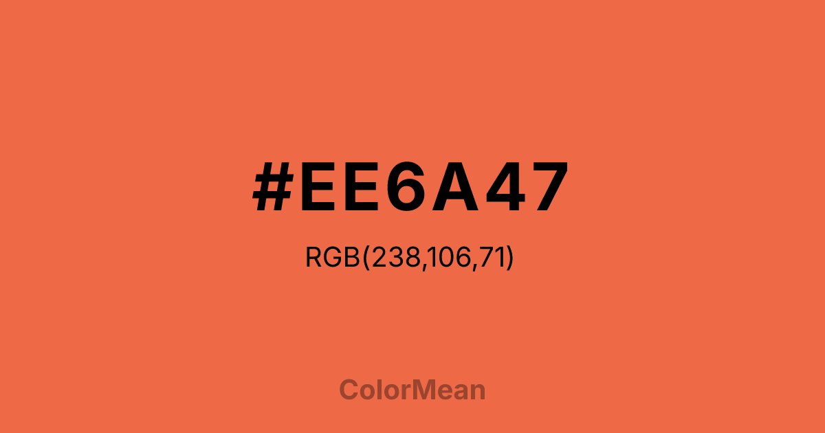 #EE6A47 color swatch