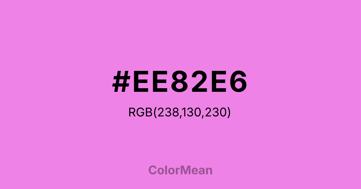 #EE82E6 color swatch