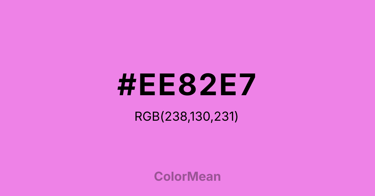 #EE82E7 color swatch