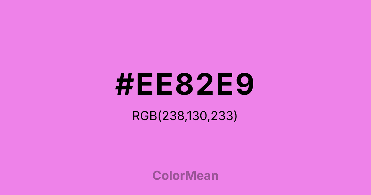 #EE82E9 color swatch