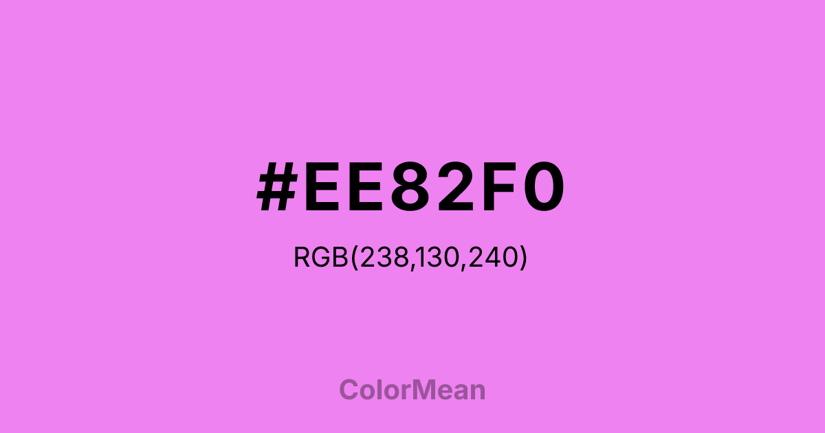 #EE82F0 color swatch