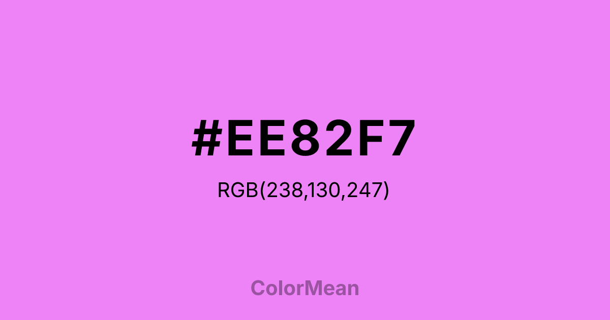 #EE82F7 color swatch