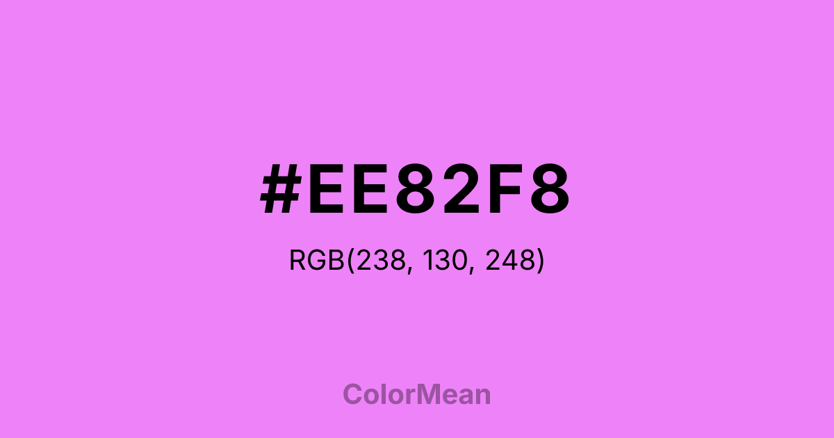 #EE82F8 color swatch