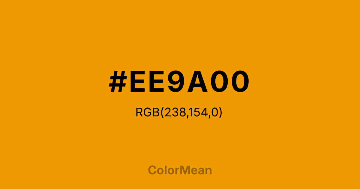 #EE9A00 color swatch