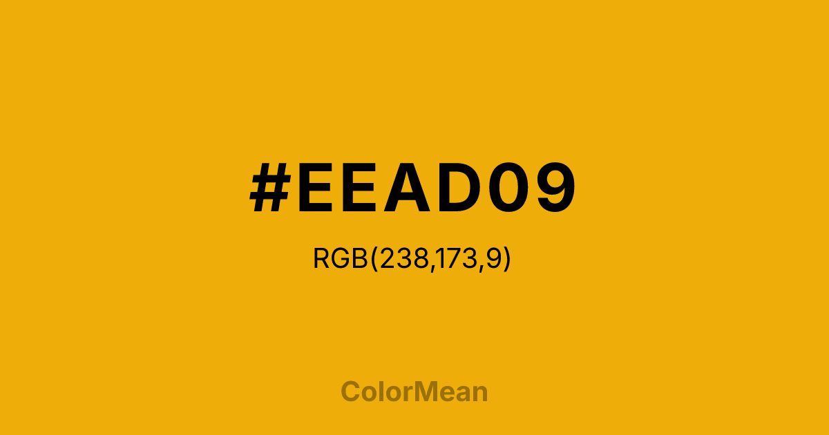 #EEAD09 color swatch