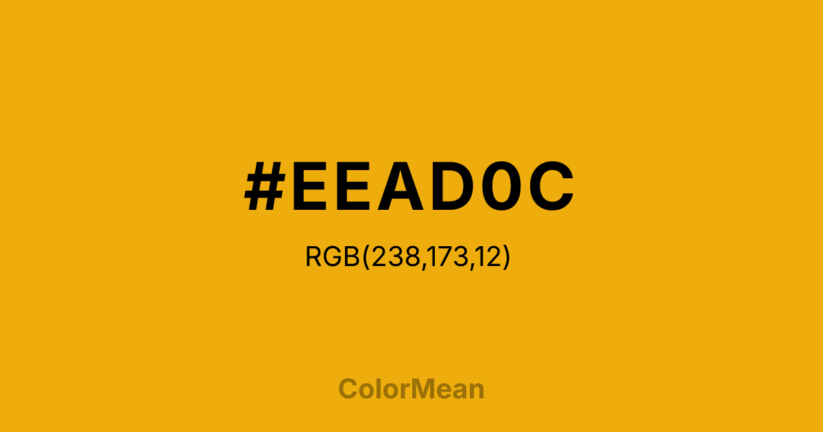 #EEAD0C color swatch