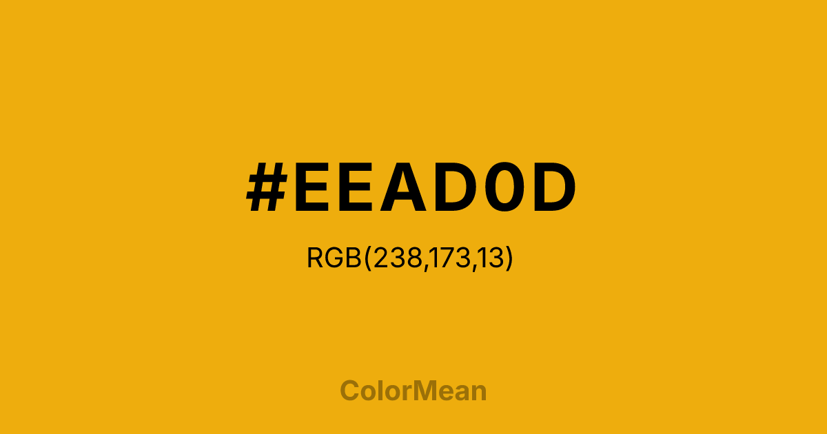#EEAD0D color swatch
