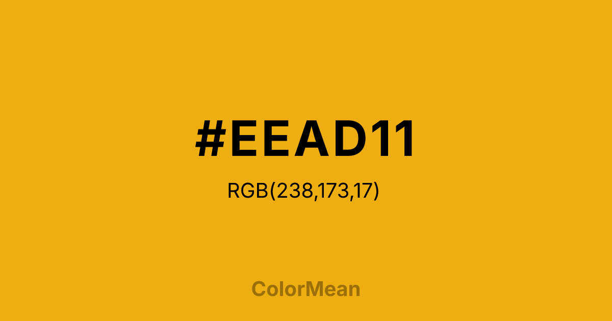 #EEAD11 color swatch
