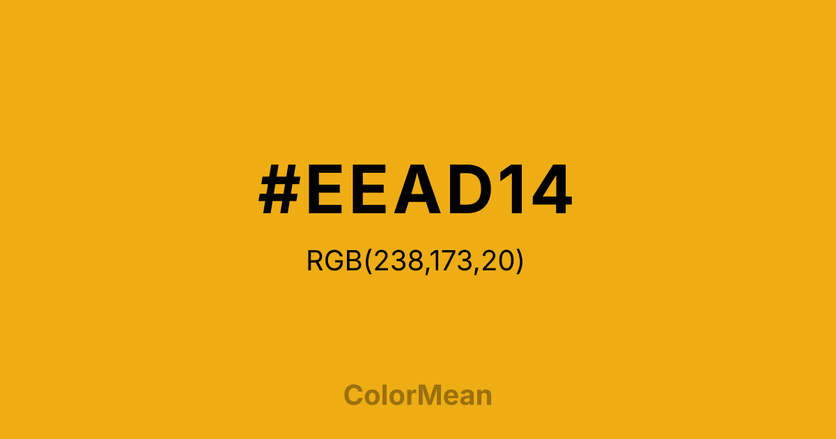 #EEAD14 color swatch
