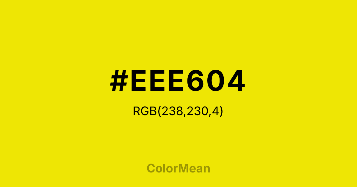 #EEE604 color swatch