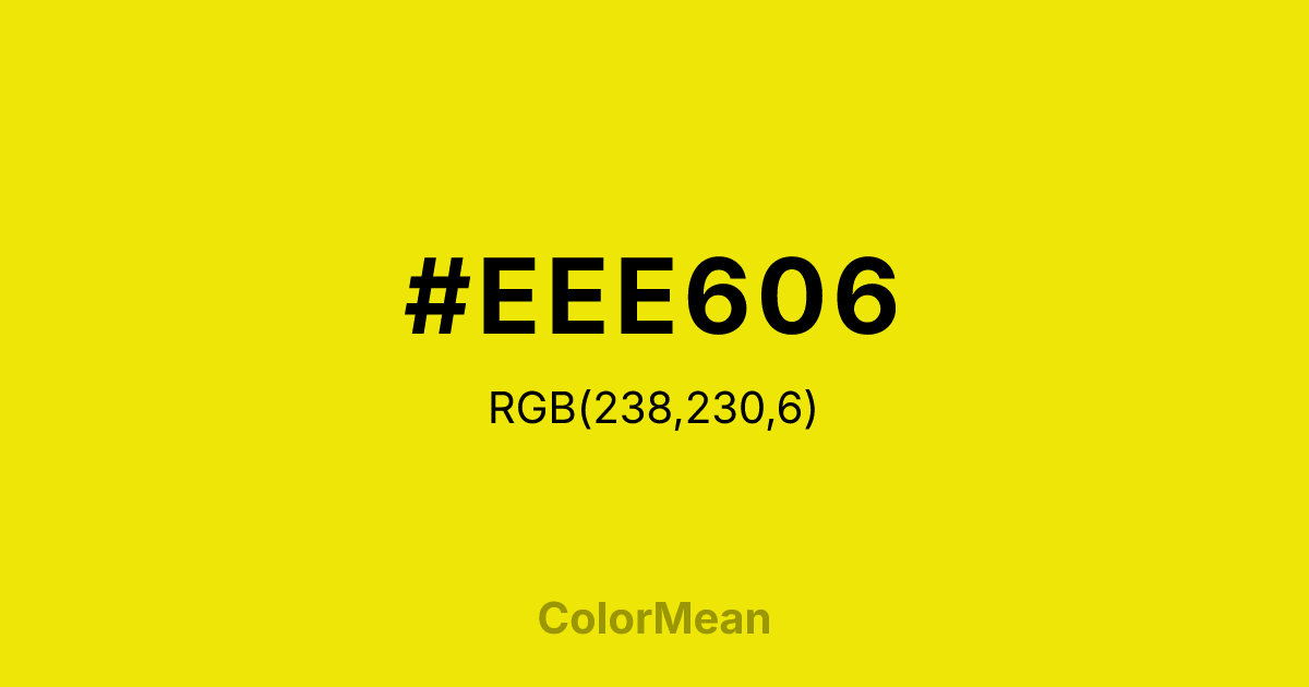 #EEE606 color swatch