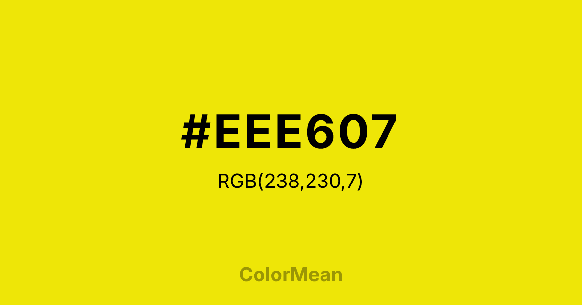 #EEE607 color swatch