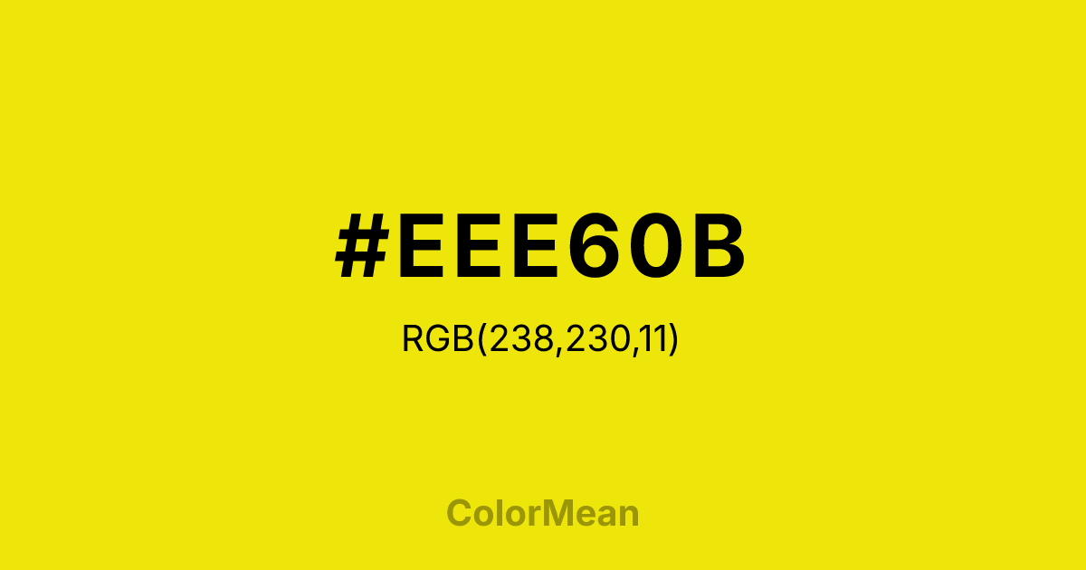 #EEE60B color swatch
