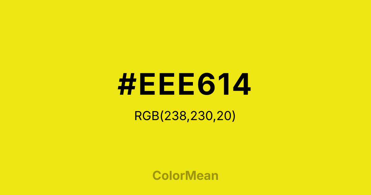 #EEE614 color swatch
