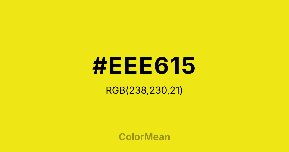 #EEE615 color swatch