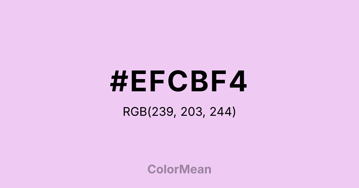 #EFCBF4 color swatch