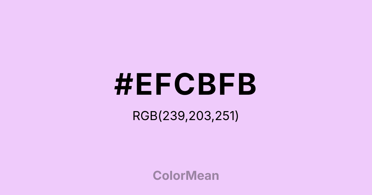 #EFCBFB color swatch