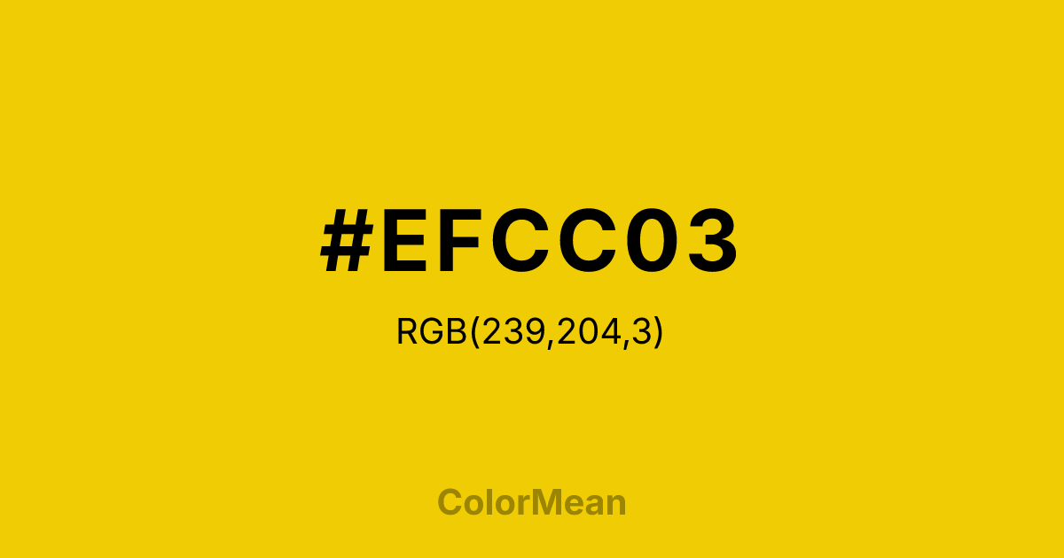 #EFCC03 color swatch