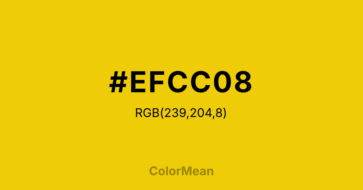 #EFCC08 color swatch