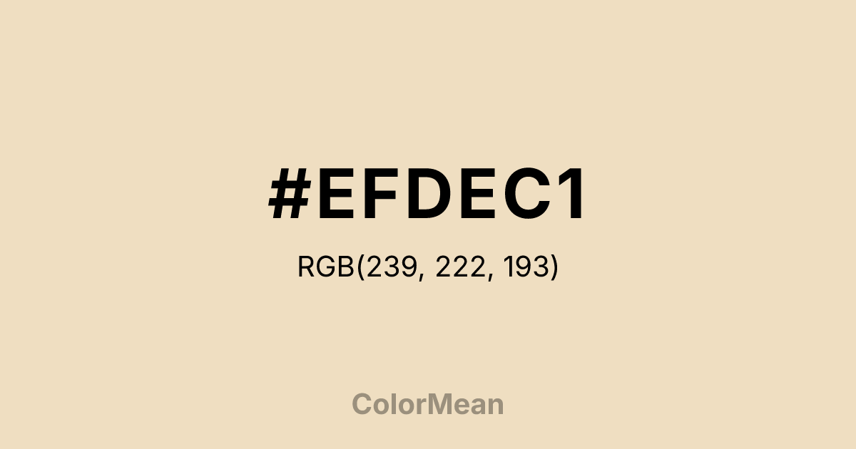 #EFDEC1 color swatch