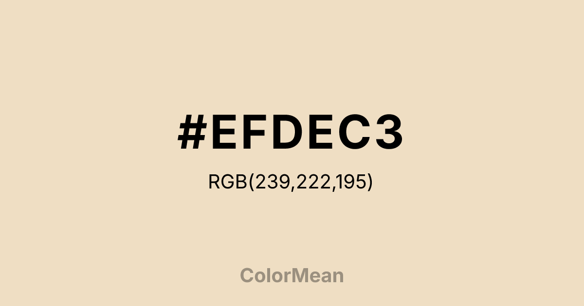 #EFDEC3 color swatch