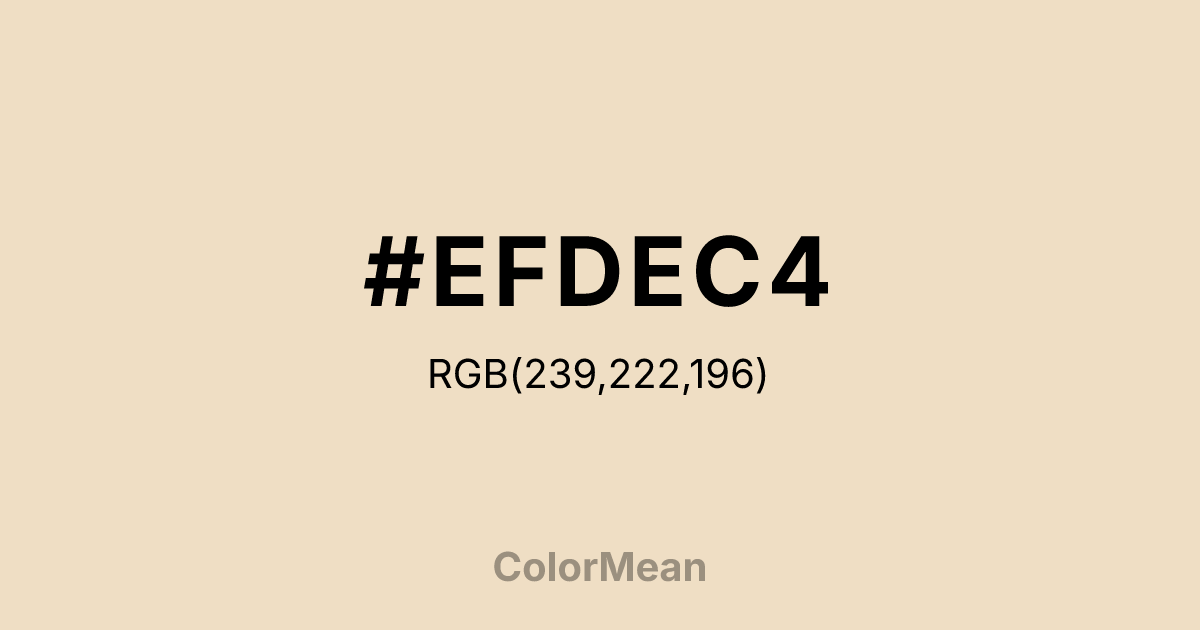 #EFDEC4 color swatch