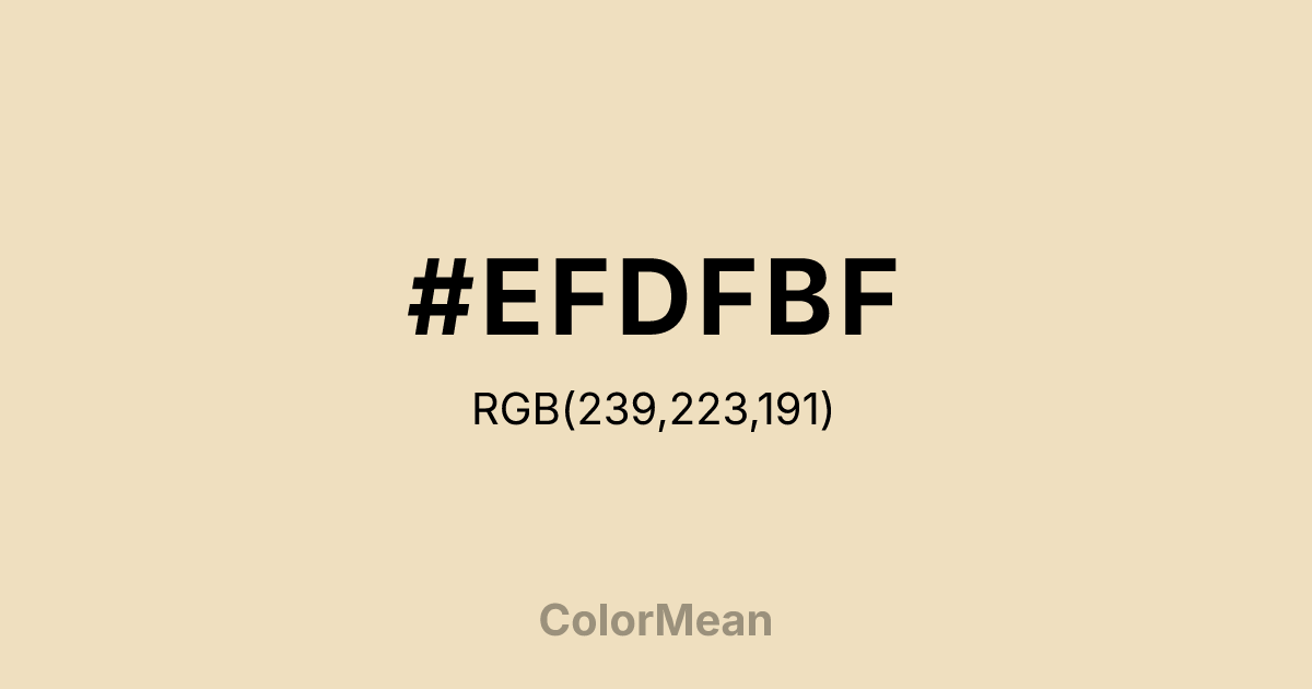 #EFDFBF color swatch
