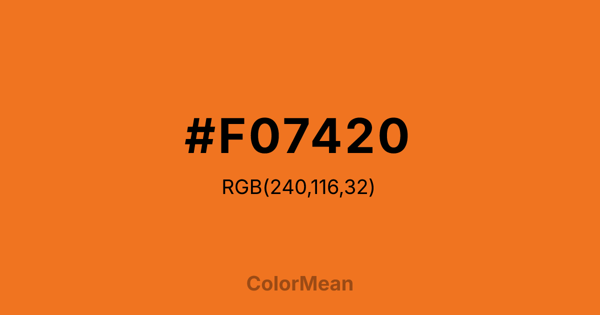 #F07420 color swatch