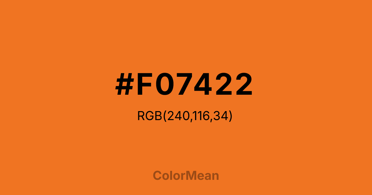 #F07422 color swatch