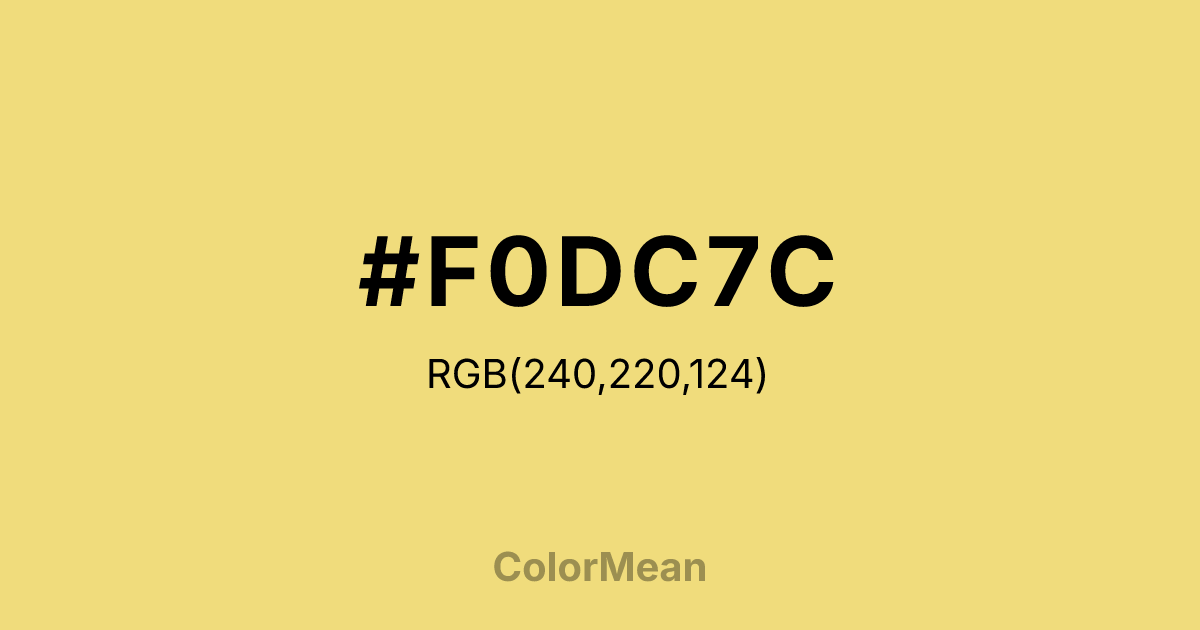 #F0DC7C color swatch