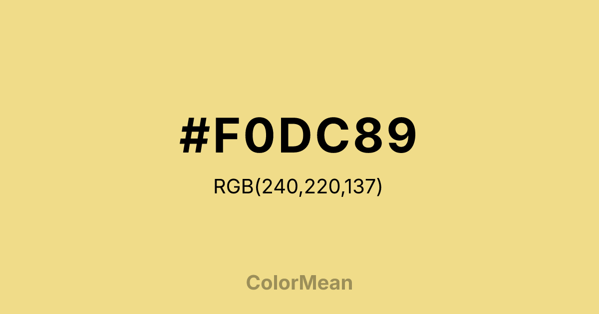 #F0DC89 color swatch