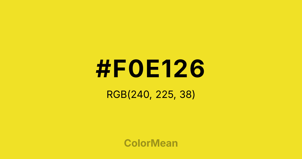 #F0E126 color swatch