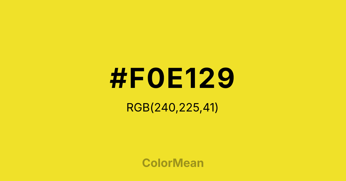 #F0E129 color swatch