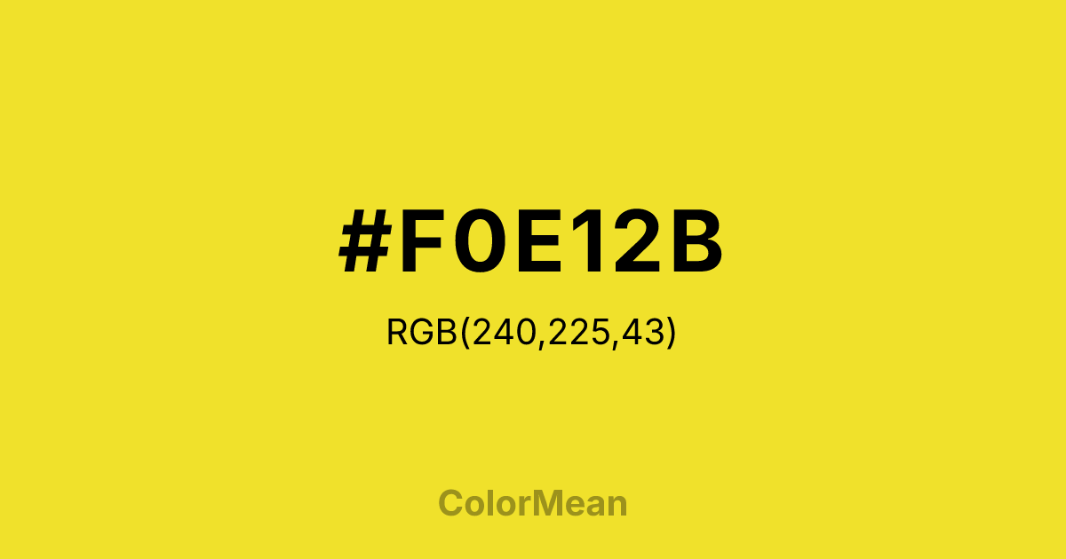 #F0E12B color swatch