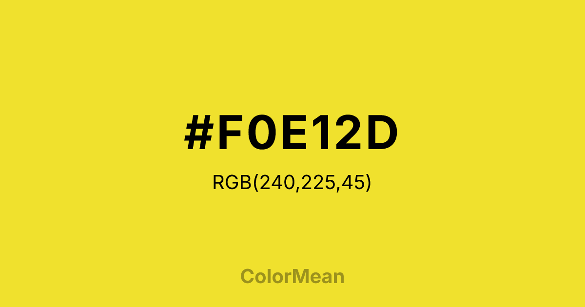 #F0E12D color swatch