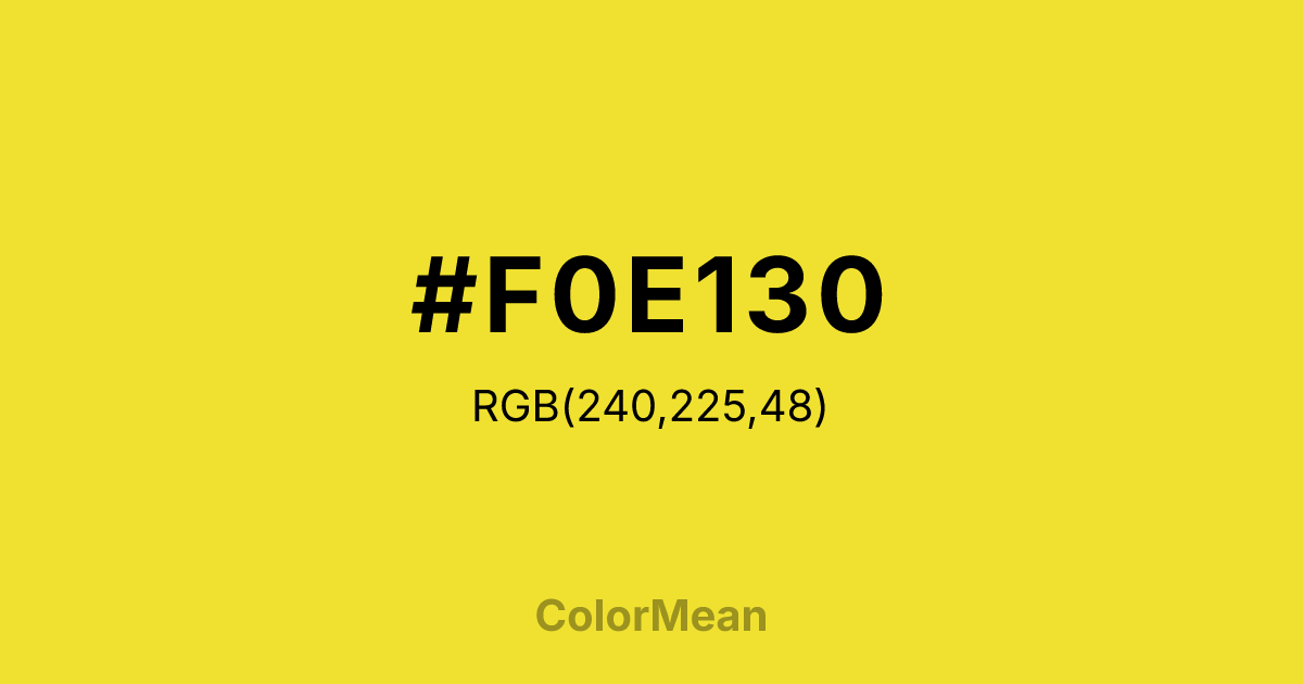 #F0E130 color swatch