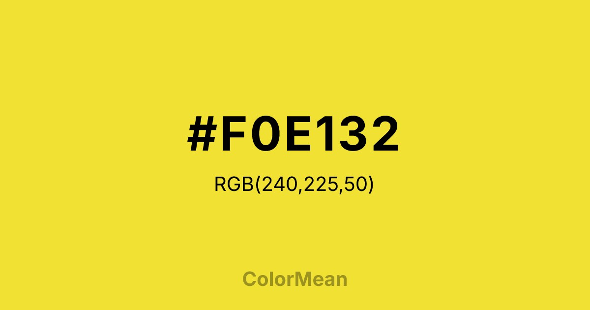 #F0E132 color swatch