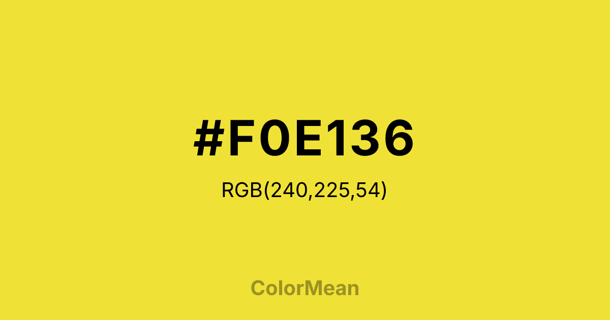 #F0E136 color swatch