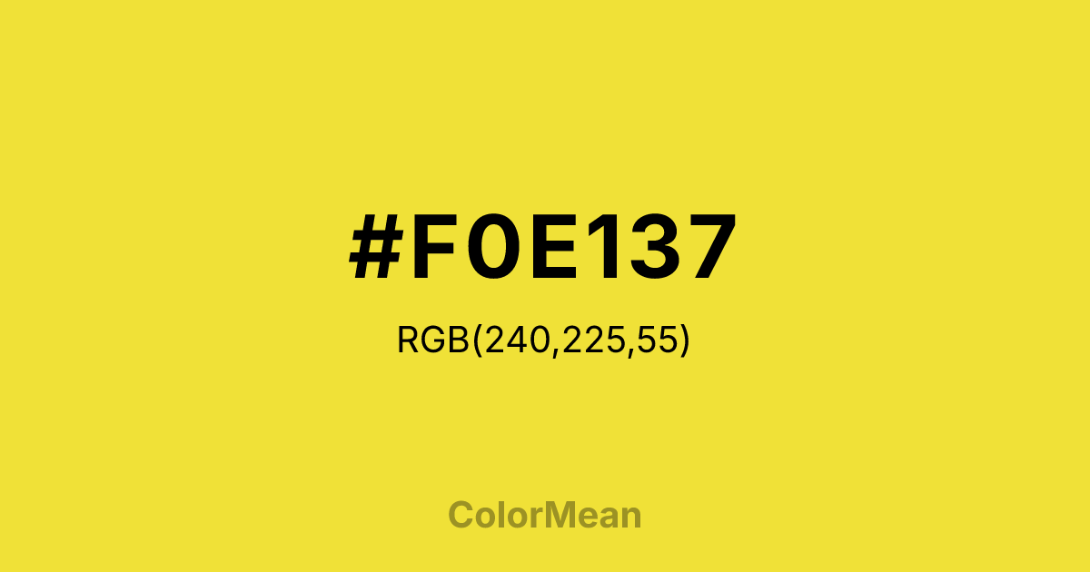 #F0E137 color swatch