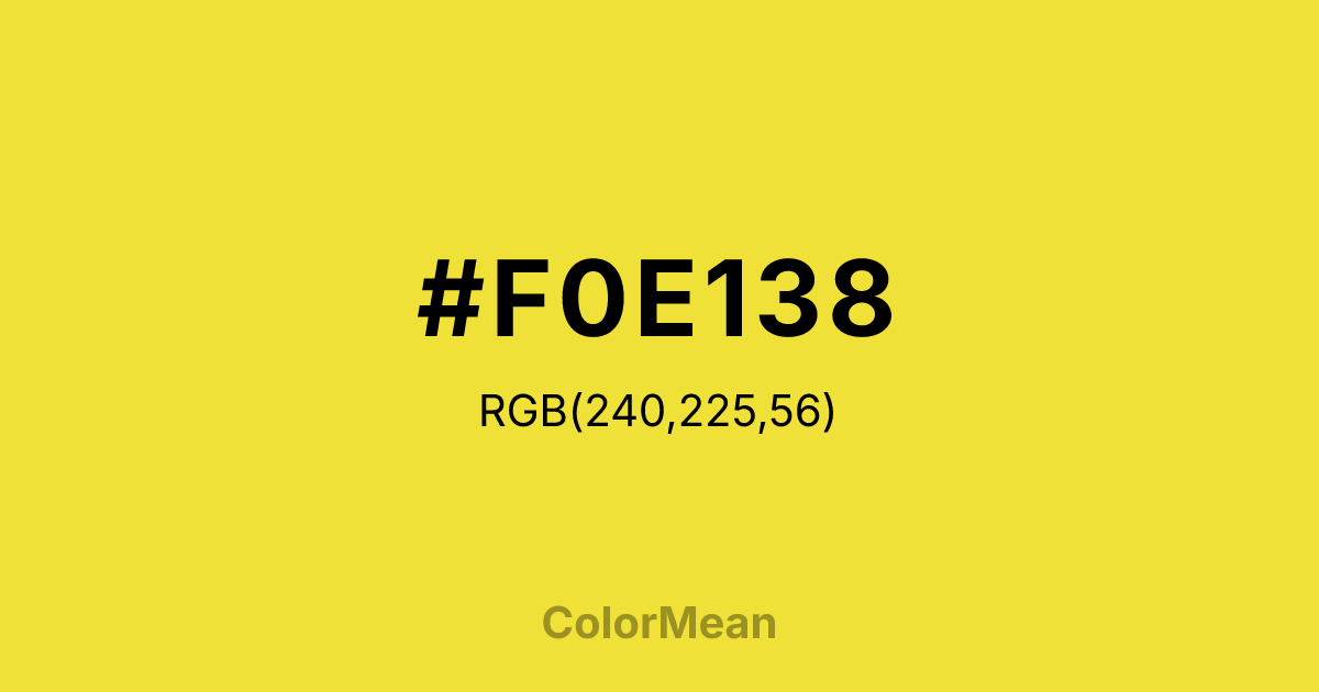 #F0E138 color swatch