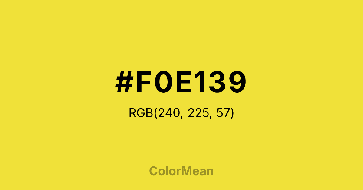 #F0E139 color swatch