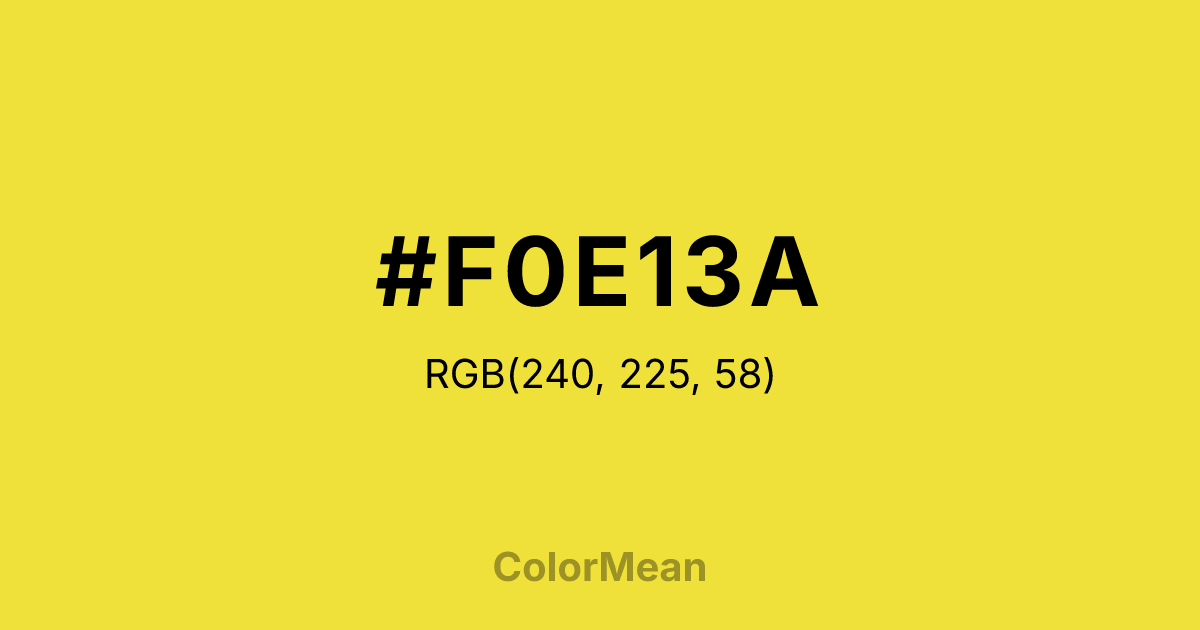 #F0E13A color swatch